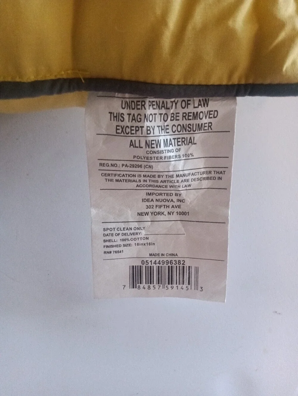 NWT 16X16 Yellow And White  Greek Key Maze Accent Throw Pillow